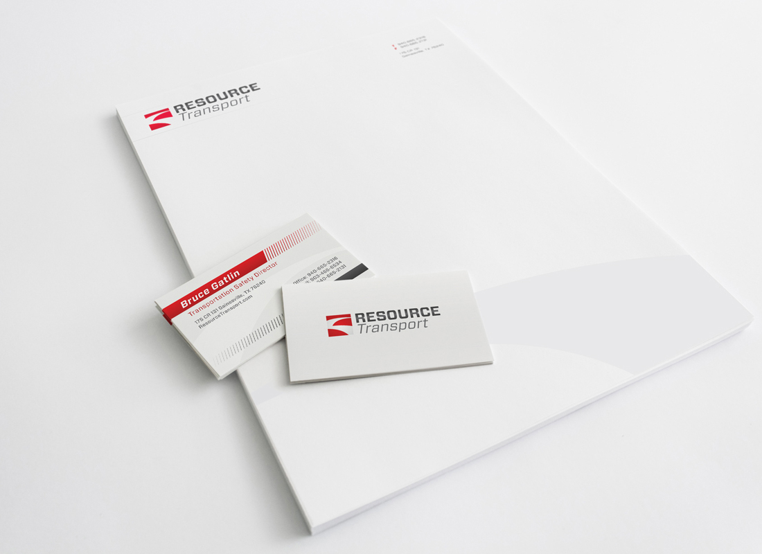 Brand identity and print collateral designed for Resource Transport