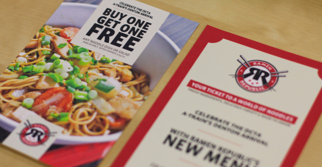 Print design and product photography for Ramen republic marketing materials.