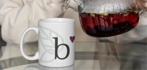 b'ahava branded mug with tea