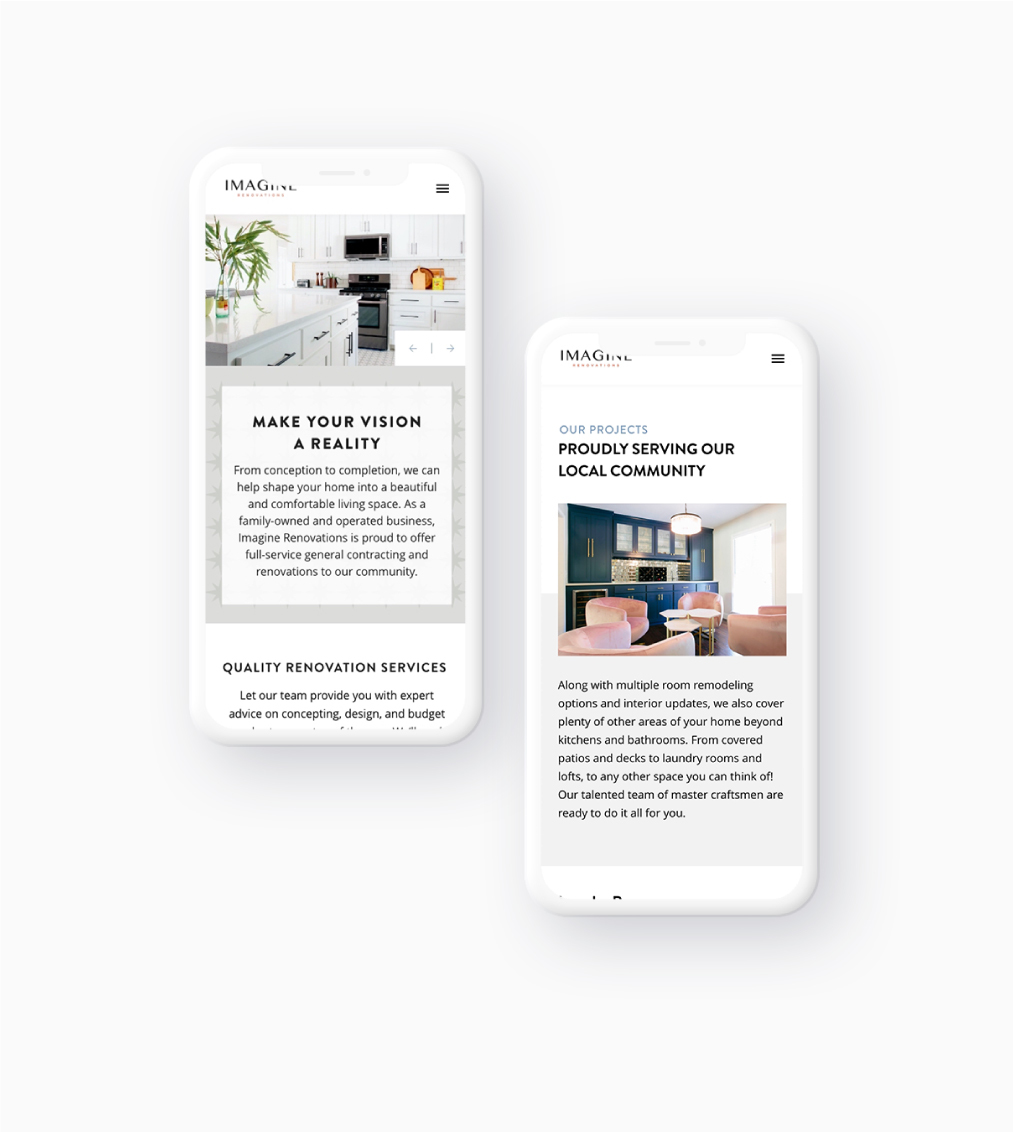 Mobile Website Design for Imagine Renovations