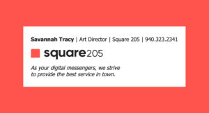 An example of a branded email signature - Square 205