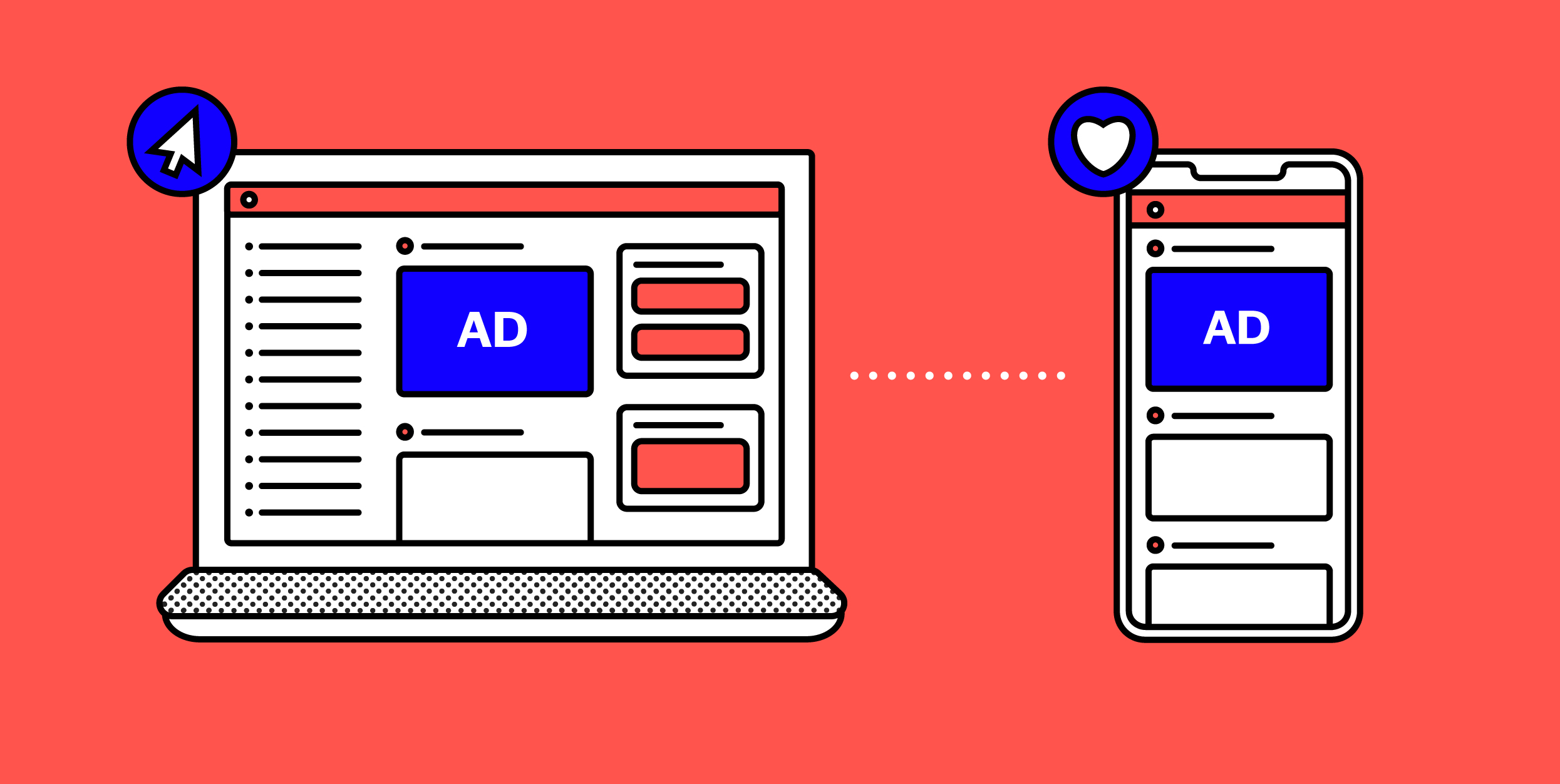 ad feature mockup graphic for desktop and mobile