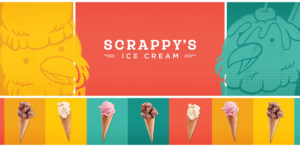 Scrappy's Ice Cream graphic - Square 205 Website Design & Marketing Agency in Denton, Texas