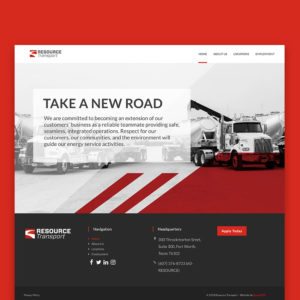 Resource Transport responsive website design and development - Square 205 Website Design & Marketing Agency in Denton, Texas