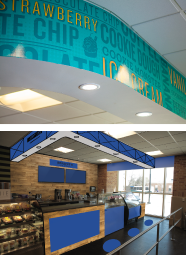 Scrappy's Ice Cream flavors pattern design for UNT Dining Services environmental design - Square 205 Website Design & Marketing Agency in Denton, Texas